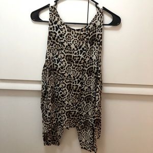 Leopard print open back tank